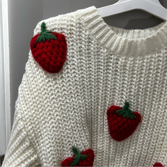 Strawberry Crew Neck Sweater - Picture 2 of 4